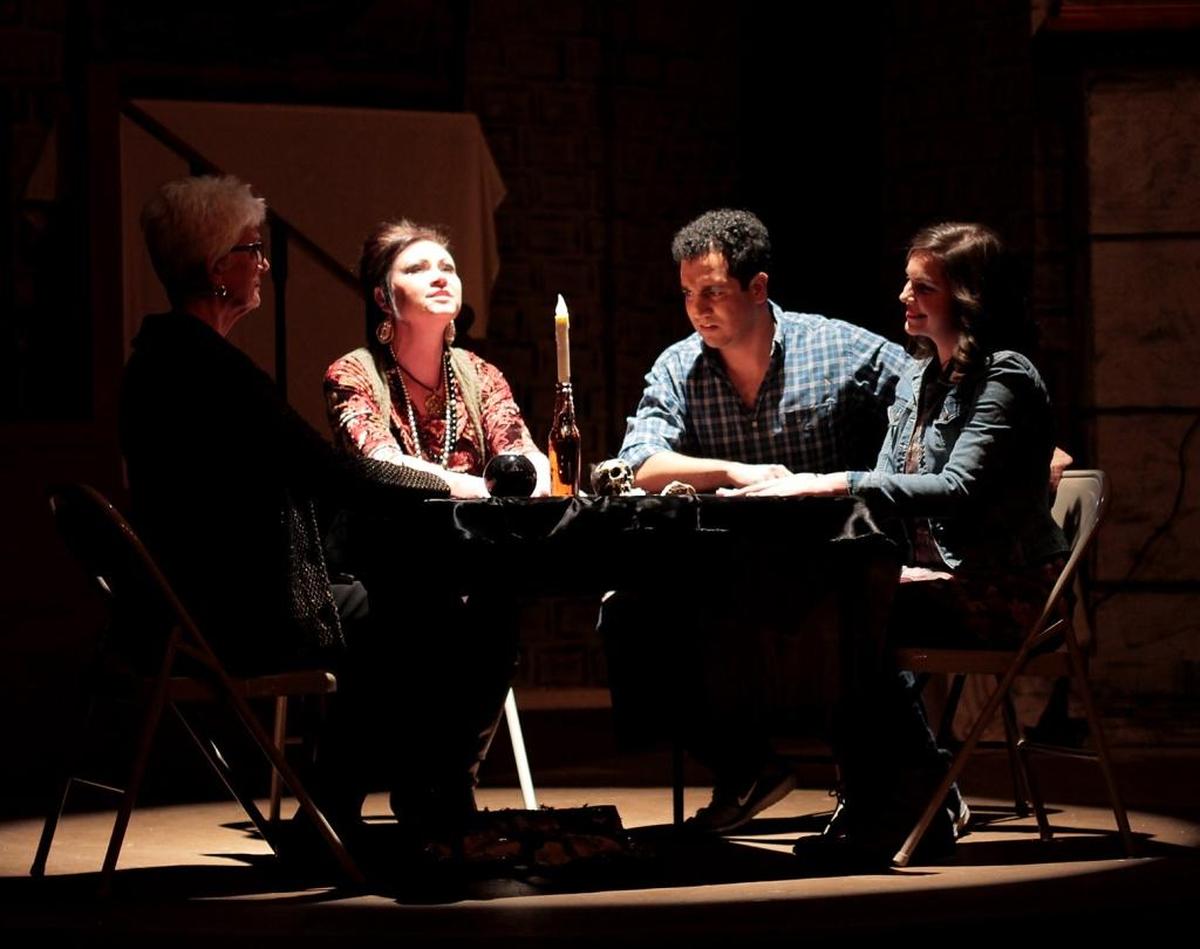 From left, Lorinda Ferland, Cindy Juntunen, Sergio Bueno and Shairra Rahseparian in The Richland Players’ production of I Hate Hamlet. The play opens Nov. 10.