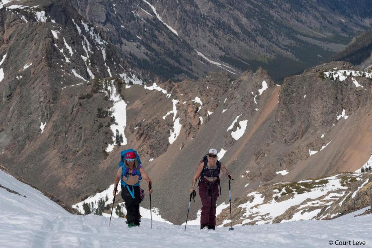 Michael “Bird” Shaffer, left, is a skier and speed rider who appears in the latest Warren Miller film, Line of Descent.