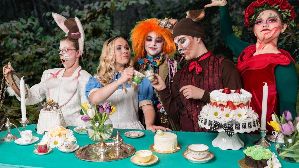 The Academy of Children’s Theatre’s “Alice in Wonderland” opens May 3. With Alice, the Red Queen, the White Rabbit and the Mad Hatter, the production features 54 young actors, and is directed by Ginny Quinley.