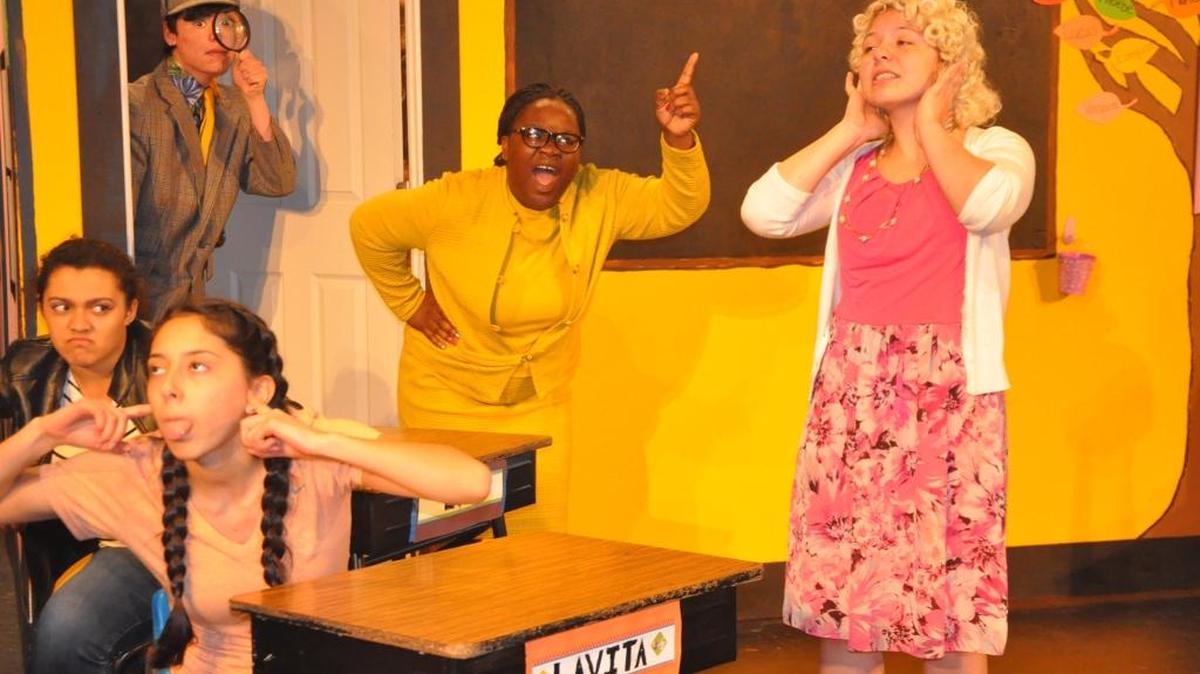 Miss Nelson (Zoe Thompson, right) is too nice, her students (Kennedy Smith and Marieli Pedroza) are very naughty and her principal (Princess Kannah) is upset again. The Pasco High School will present “Miss Nelson is Missing!” April 21-23 and 29, with a matinee April 30.