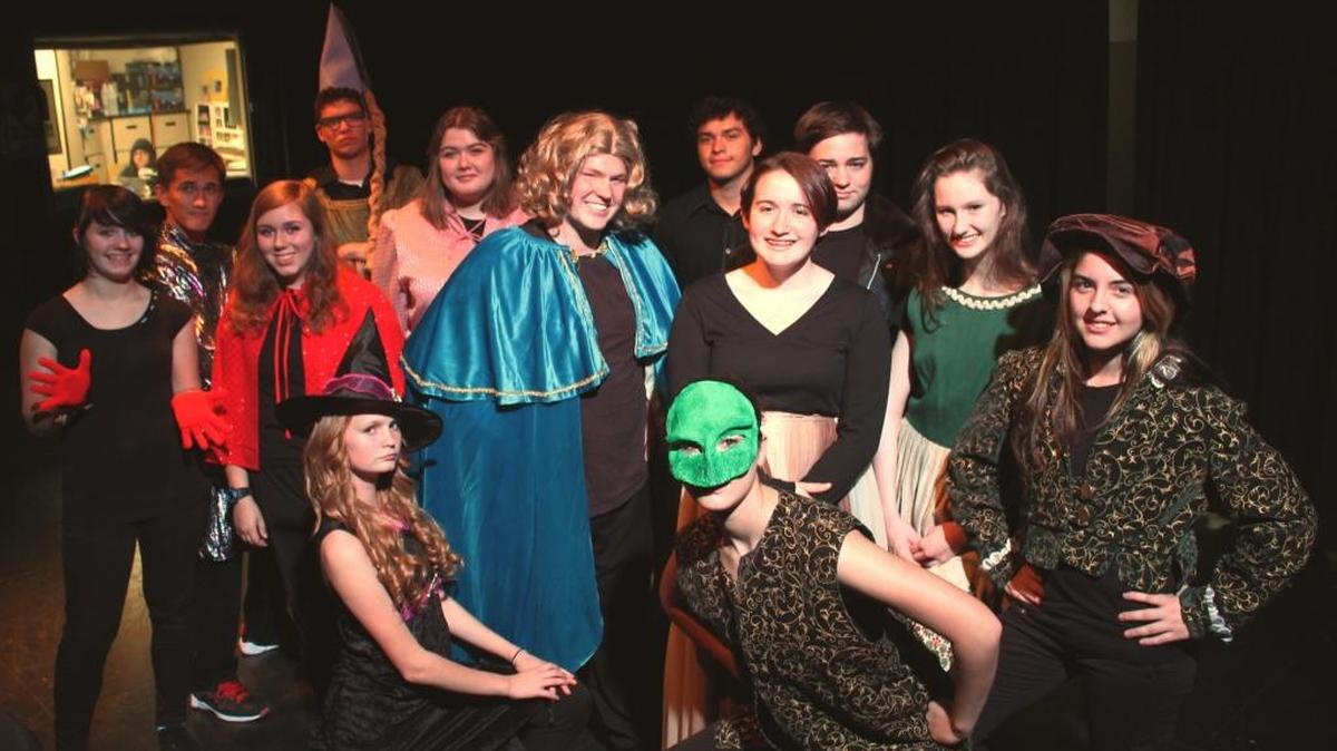 
Cast Picture from left to right-Esther Hillebrant, Trae Taylor, Mandy Koenen, Anthony Mauro, Jennie Treddenbarger, Juli Kropla, Nathan Ramsey, Trey Salinas, Jewel Bressler, Molly Harting, Devin Smith, Kinzie Brockman, Phoenix Newcomb.

