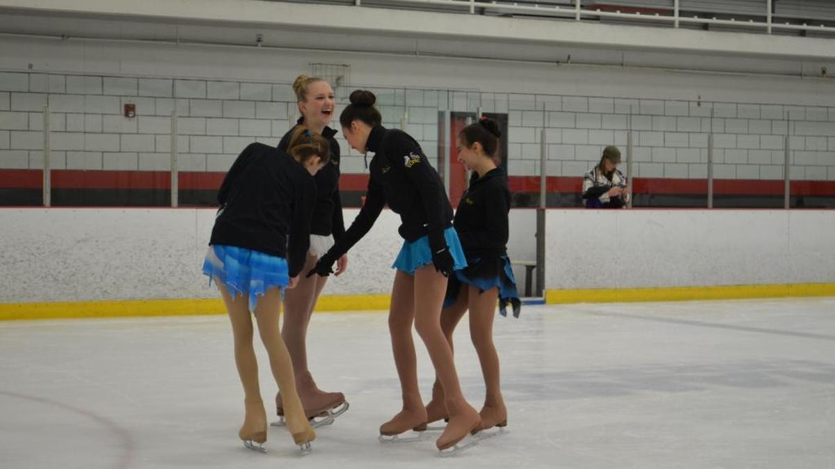 Skaters practice for their Winter Ice Magic — Frozen in Time show that is Dec. 18 at the Toyota Arena on the Three Rivers campus in Kennewick.
