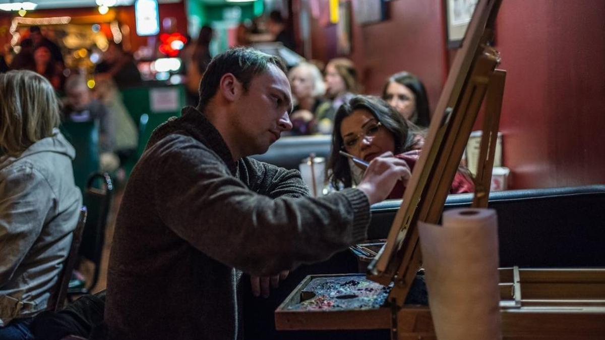 Richland artist Michael Nemo live painting during a recent event at the Emerald of Siam in Richland. Since moving back to the Tri-Cities last year, Nemo has earned raves not only for his own work but for his efforts to bolster the artistic community in the Tri-Cities.