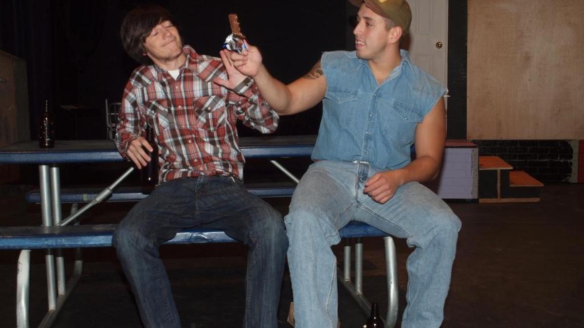 Cooper Wutzke, left, plays Roy and Chris Garcia (with the cap) plays brother Ray in the Columbia Basin College’s Lone Star.