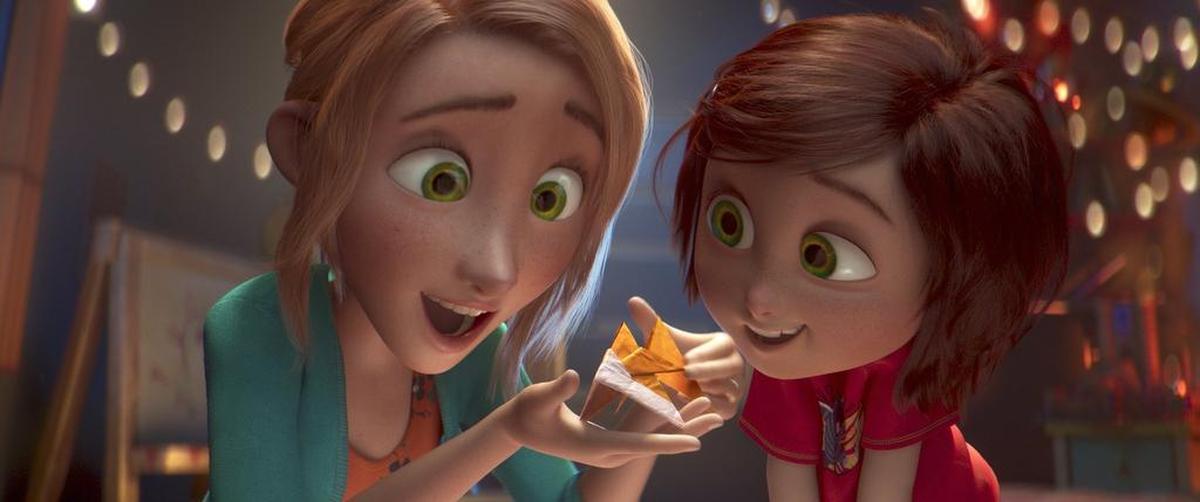 This image released by Paramount Animation shows June, voiced by Sofia Mali, right, and her mom, voiced by Jennifer Garner, in a scene from the animated film "Wonder Park."
