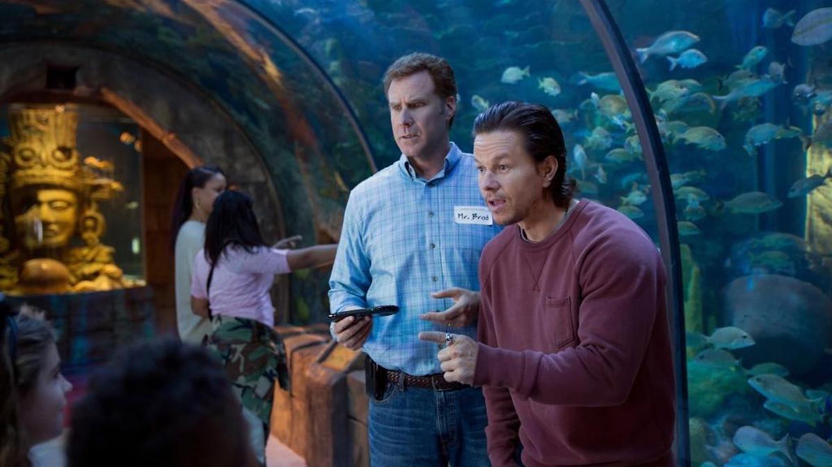 Mark Wahlberg, right, plays Dusty Mayron and Will Ferrell plays Brad Whitaker in the film, Daddy’s Home.