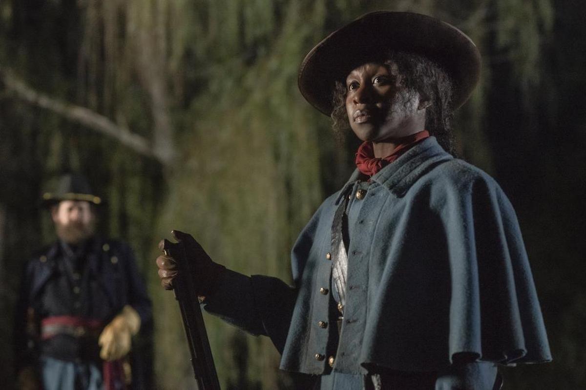 Cynthia Erivo as Harriet Tubman in a scene from "Harriet."