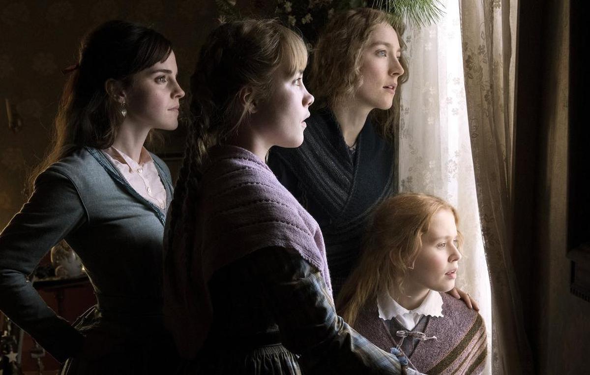 Emma Watson, from left, Florence Pugh, Saoirse Ronan and Eliza Scanlen in a scene from “Little Women.”
