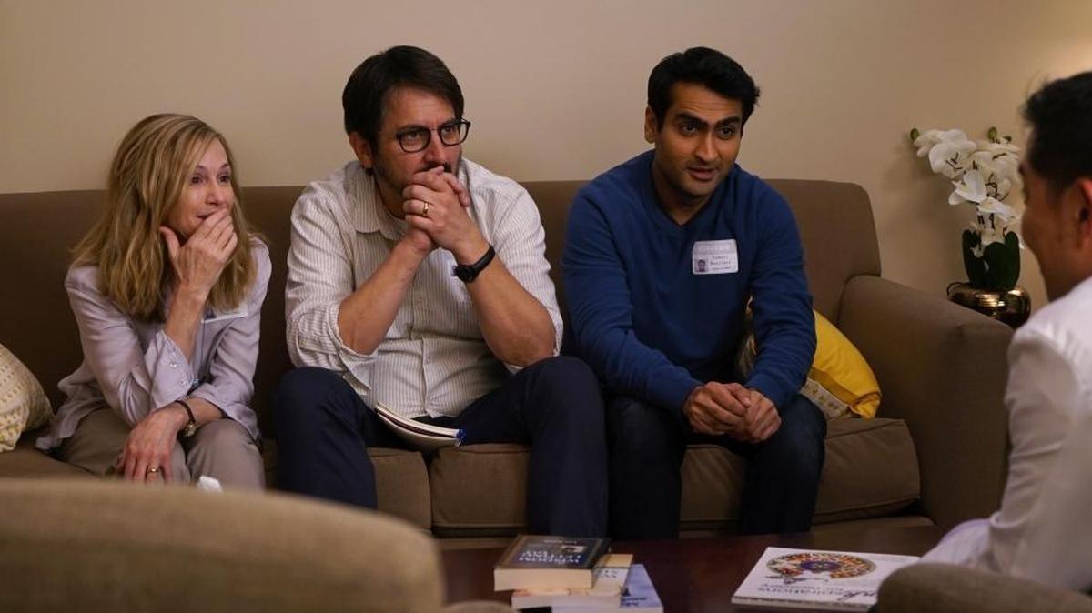 Holly Hunter, from left, Ray Romano and Kumail Nanjiani in a scene from, "The Big Sick,” one of the year’s best movies but left out in the cold for Academy Award nominations.