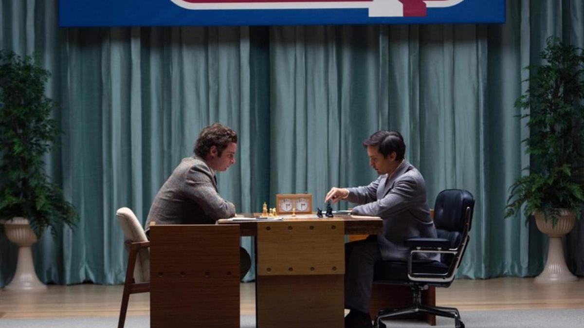 
Liev Schrieber, left, and Tobey Maguire star in Pawn Sacrifice.
