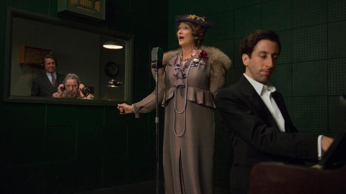 Meryl Streep stars as singer Florence Foster Jenkins, performing with pianist Cosme McMoon (Simon Helberg) as she prepares for a Carnegie Hall appearance.