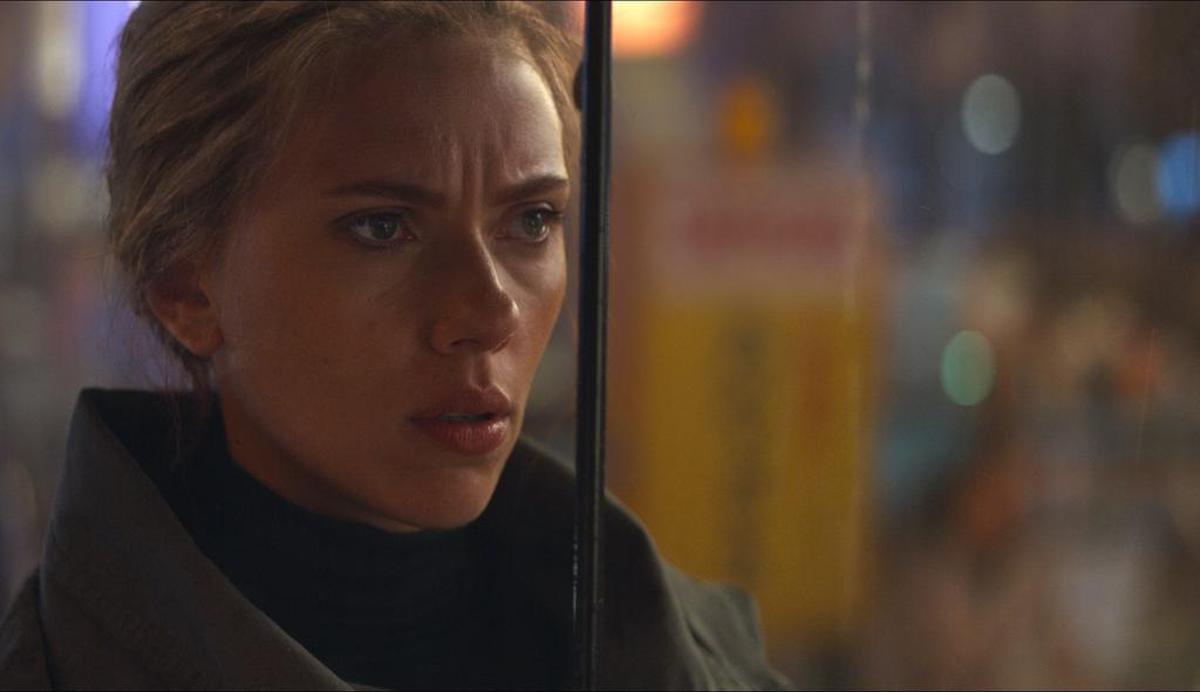 This image released by Disney shows Scarlett Johansson in a scene from “Avengers: Endgame.”