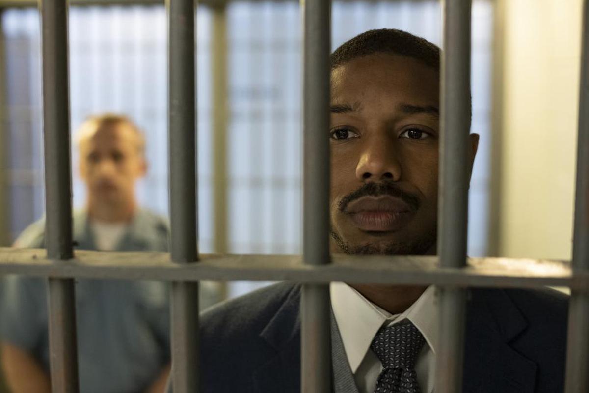 Michael B. Jordan in a scene from “Just Mercy.”