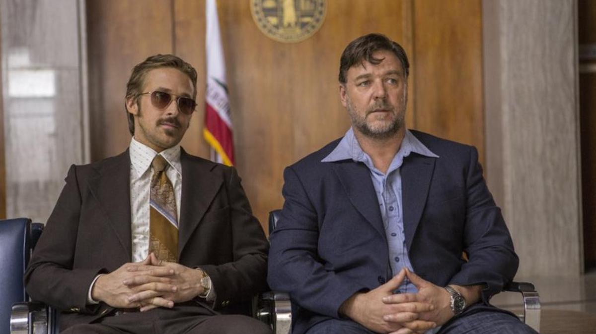 Russel Crowe and Ryan Gosling star in “The Nice Guys.”