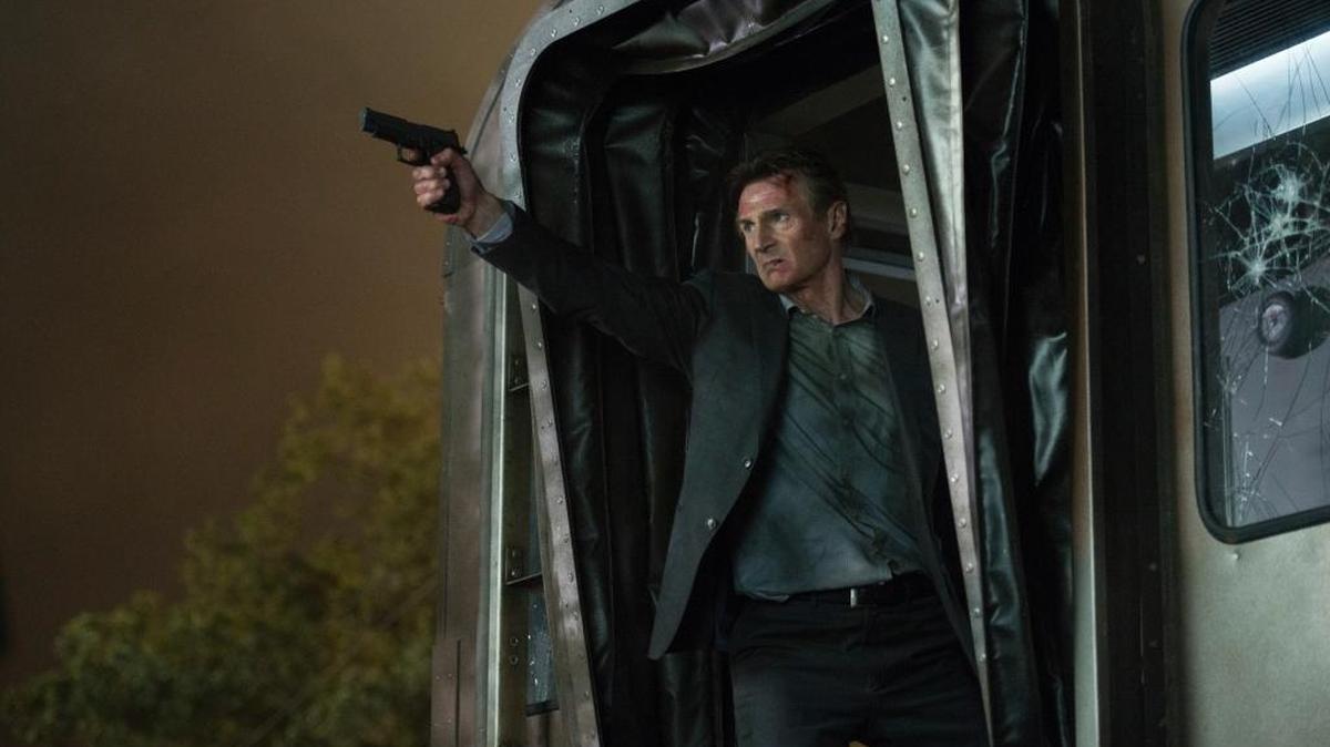 Liam Neeson in a scene from The Commuter.