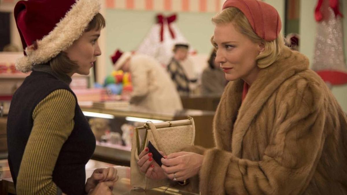 Cate Blanchett and Rooney Mara star in Carol.