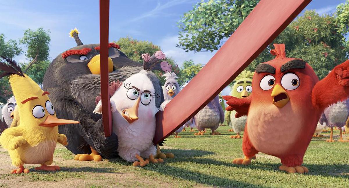 Chuck (Josh Gad), Bomb (Danny McBride), Matlida (Maya Rudolph) and Red (Jason Sudeikis) in "Angry Birds."