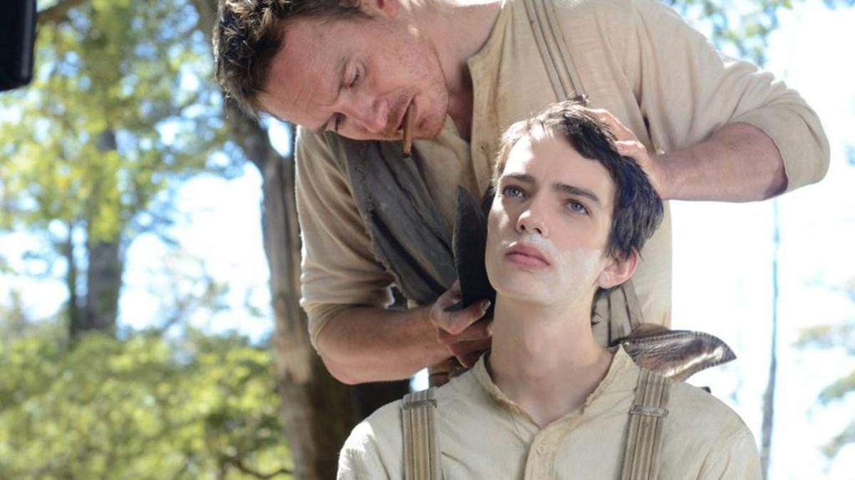 Michael Fassbender and Kodi Smit-McPhee star in “Slow West.”