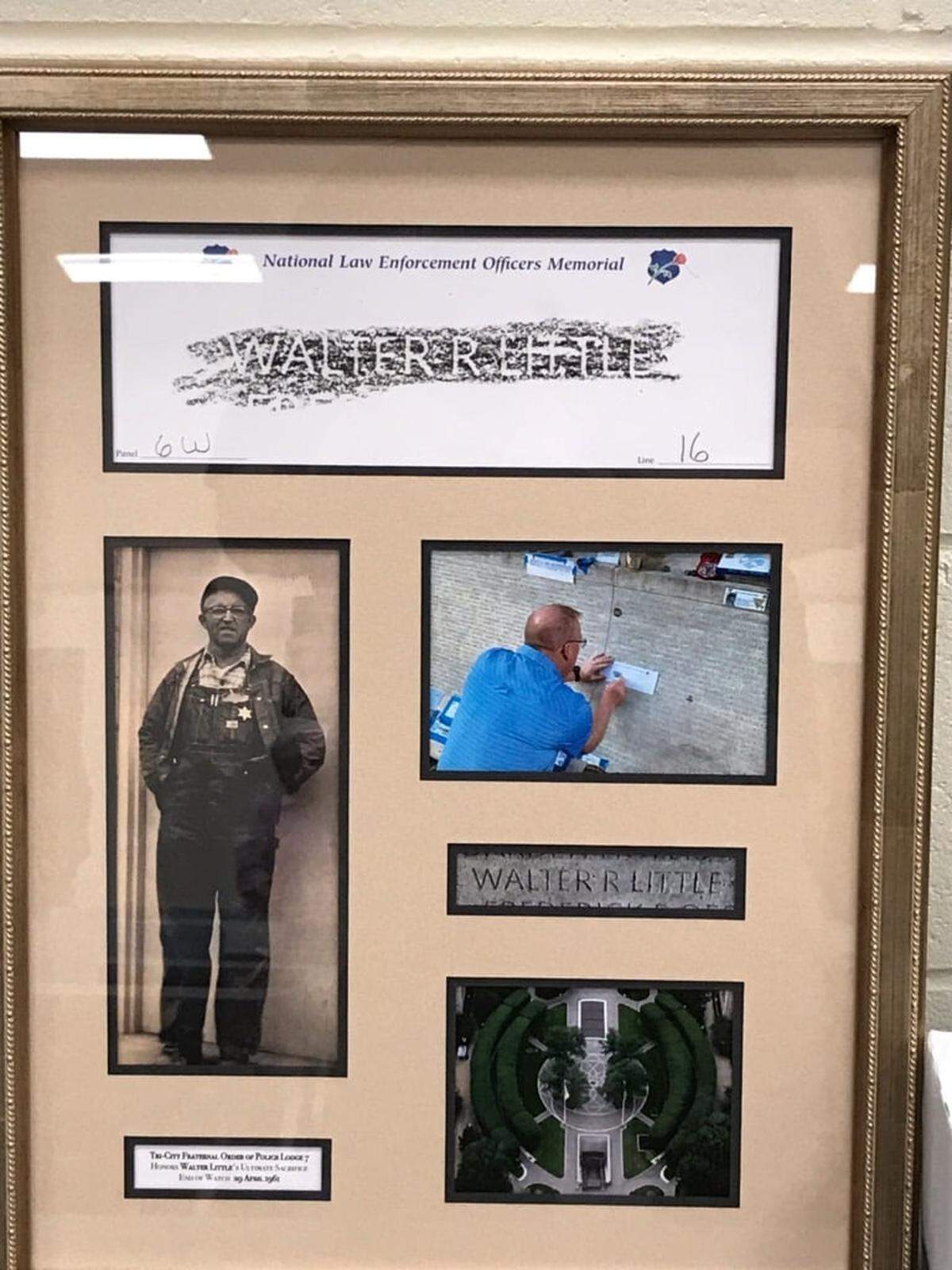 Washtucna’s Town Marshal Walter Little was shot while he was in the town’s general store 60 years ago. Pasco police honored him at a recent ceremony.