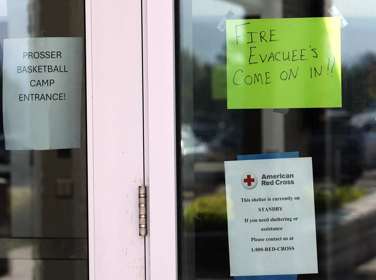 Prosser High School, at 1500 Paterson Rd., was used by The American Red Cross as an evacuation shelter for residents impacted by the OIE fire.