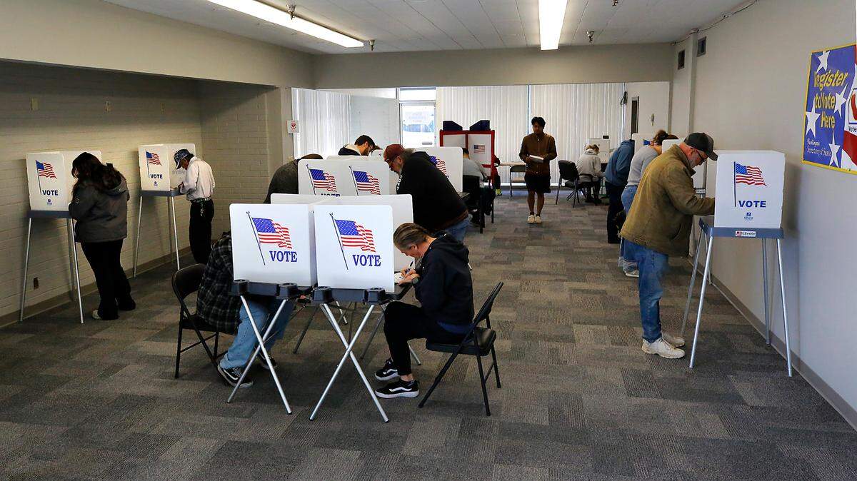 Benton County voters fill out their ballots at the Benton County Election Center in Richland on Election Day.