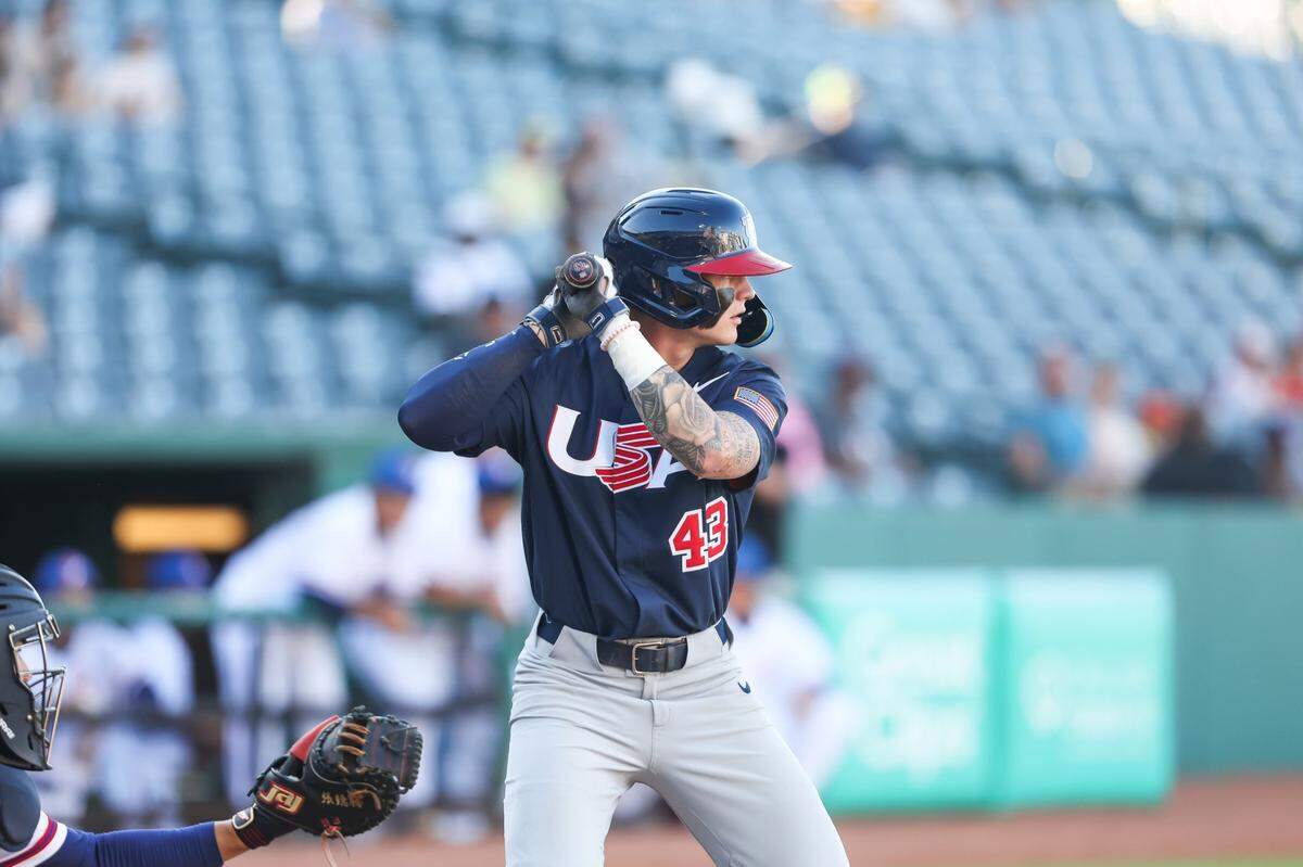 Danny Dickinson attended the 2024 USA Baseball National Collegiate Team Training Camp in June 2024.