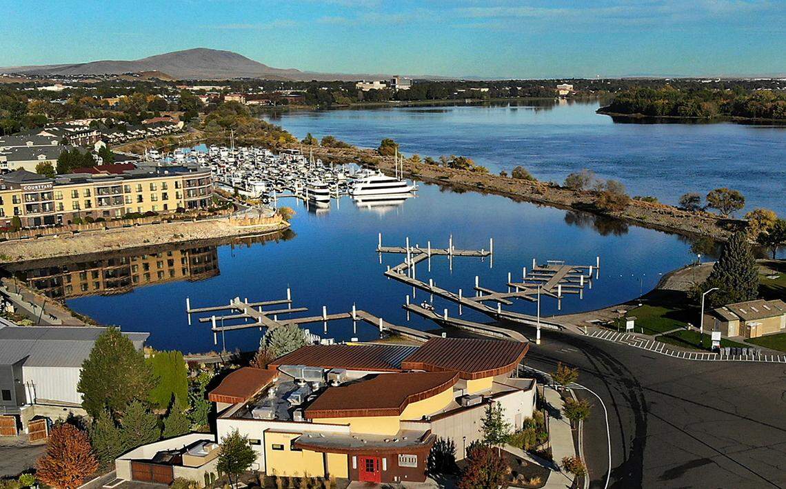 Columbia Point Marina Park boat launch area and rivershore trail on the Columbia River in Richland. The City of Richland is schedule to repair the shoreline retaining wall along the Riverfront Pathway Trai starting on January 5. The project will require a temporary detour of the Riverfront Pathway Trail during the work.