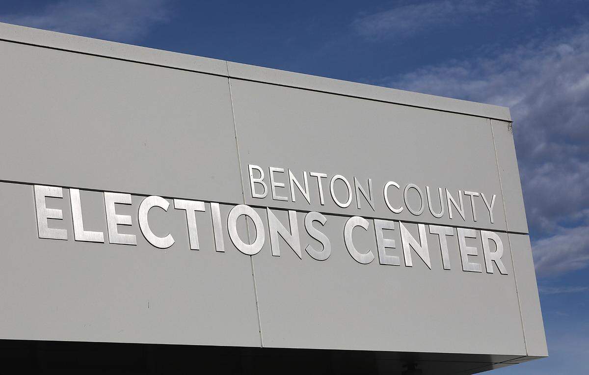 The Benton County Elections Center at 7122 W. Okanogan Pl. was formerly a Kennewick Fire station.