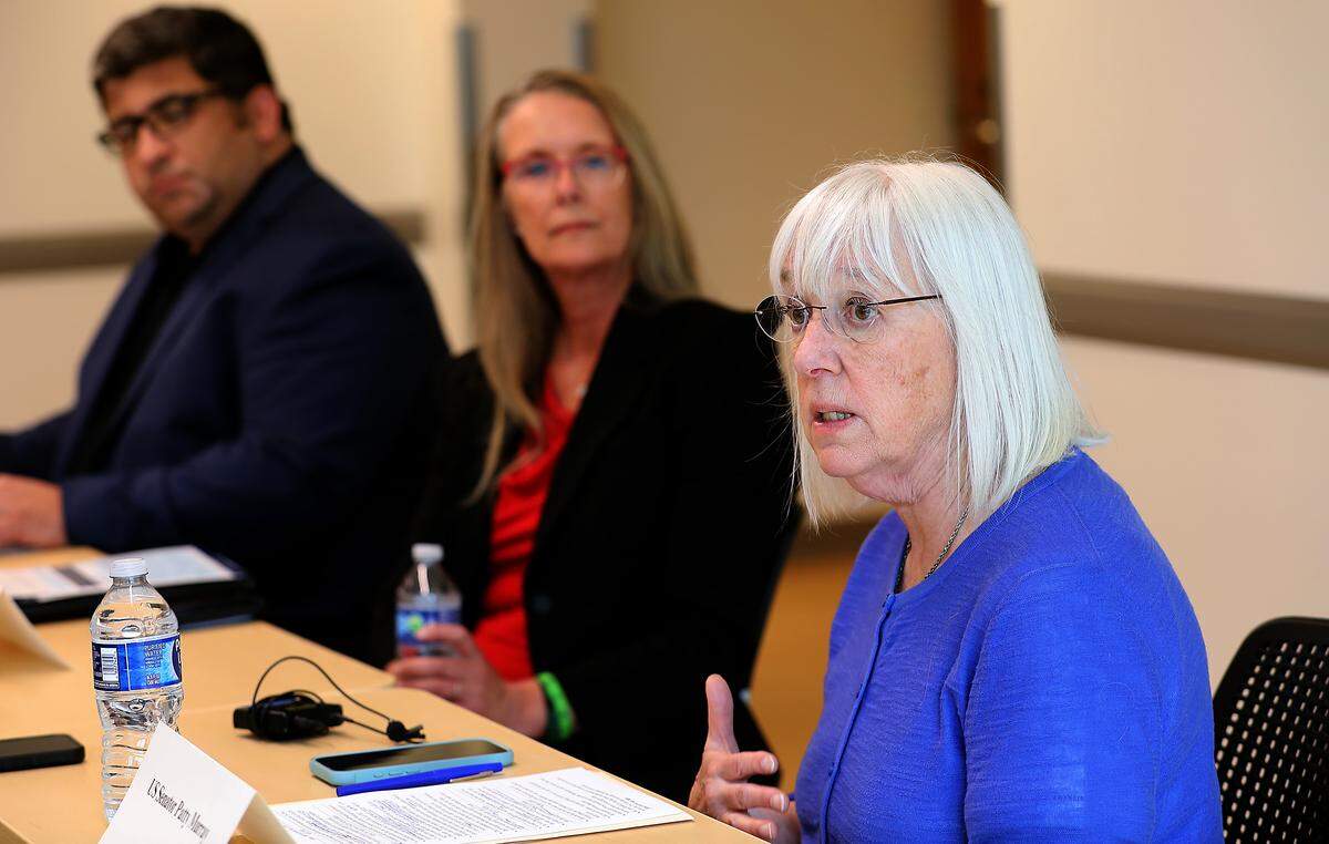 Sen. Patty Murray, D-Wash, holds a roundtable discussion about healthcare at the new Columbia Valley Center for Recovery Wednesday afternoon in downtown Kennewick. 