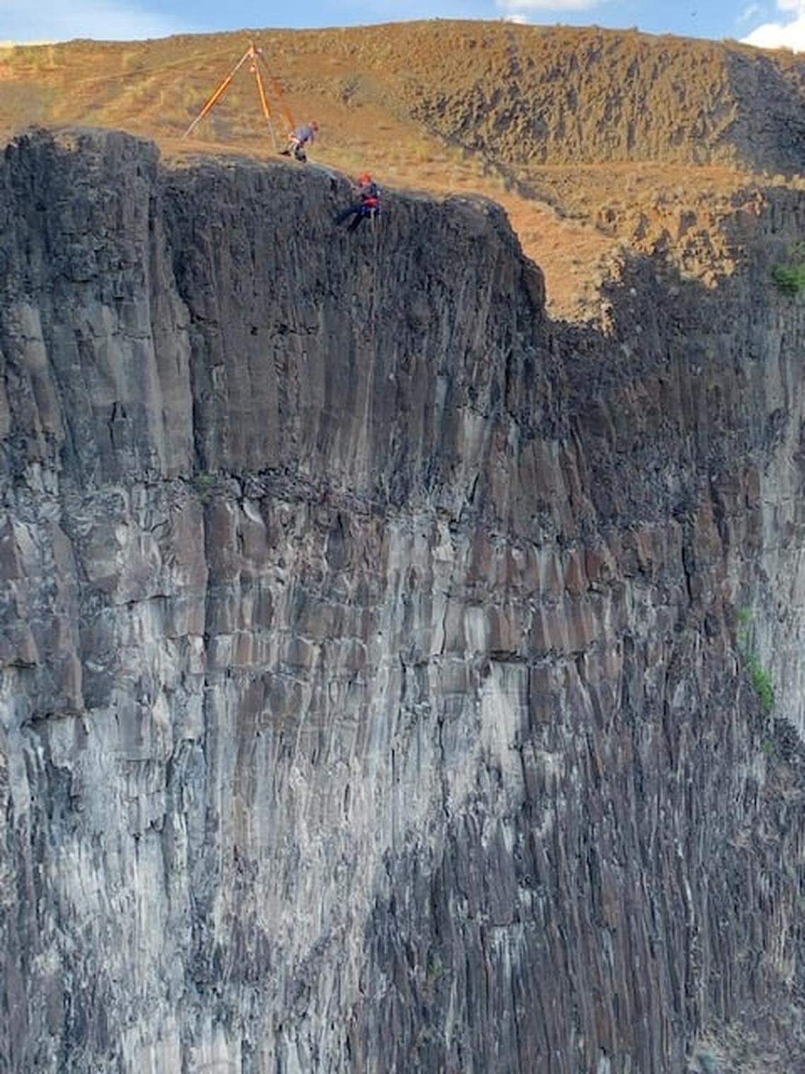 Rescuing an injured hiker from the bottom of a steep cliff at Palouse Falls was the most technical rope rescue to date at the state park for Pasco Fire’s Technical Rescue Team, Franklin County Fire District 3 and other agencies.