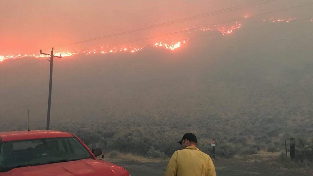The Washington Department of Natural Resources posted this photo of The Boylston fire Friday. The photo taken by an Ahtanum crew when they were evacuating Wanapum Recreational Area on Thursday night.