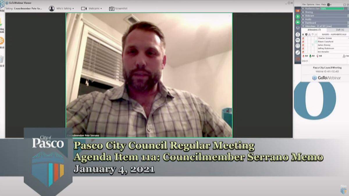 During a Pasco City Council regular meeting, Councilman Pete Serrano introduced a draft for a city ordinance that would allow some businesses to reopen against current state guidelines.