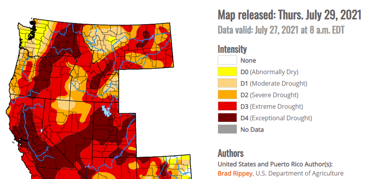 Most of Eastern Washington, including the Tri-Cities area, is now in “exceptional drought,” according to the U.S. Drought Monitor