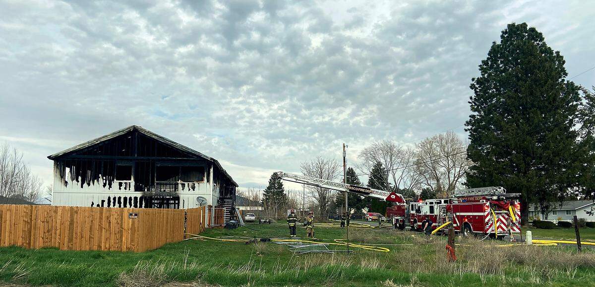 Firefighter extinguish smoldering spots Wednesday afternoon at a 4,000-square-foot building on the 700 block of Road 56. People spotted flames and smoke shortly before 1 p.m. Wednesday and called 911. It’s the same home and shop that burned earlier this year.