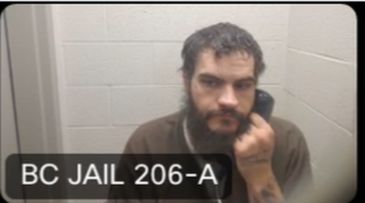 Matthew Robert Miller appears in Benton County Superior Court for his bail hearing on Aug. 7, 2025. Miller is charged with first-degree robbery and second-degree theft in connection with a July 27-armed robbery in Kennewick.