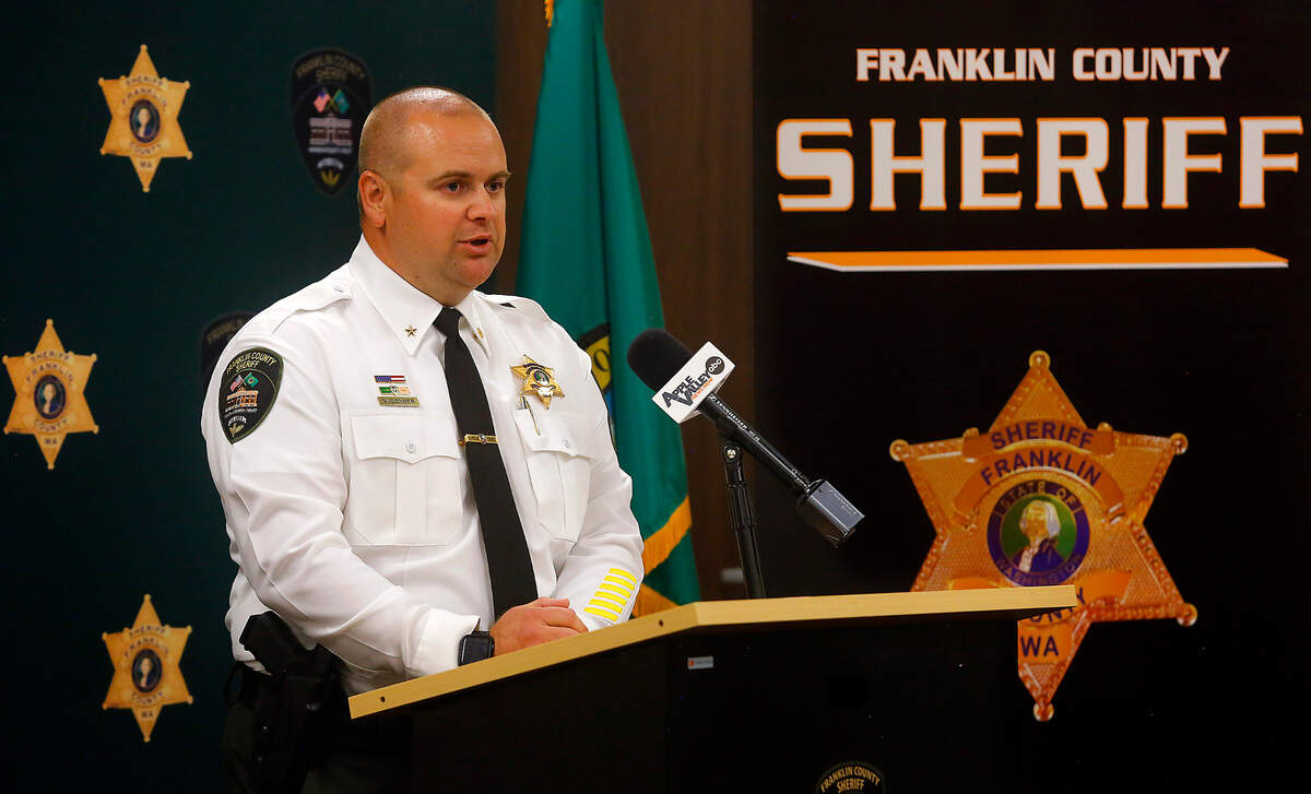 Commander Marcus Conner of the Franklin County Sheriff’s Office announces at a news conference that the body of Estela Torres Rodriguez, a Franklin County woman missing since 2019, was recently discovered in a shallow grave.