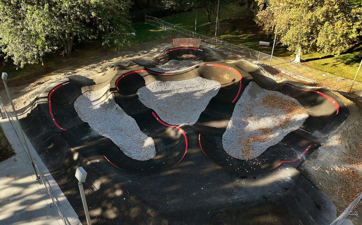 A new bicycle pump track is being installed at the Vancouver Park on the corner of West Seventh Avenue and South Vancouver Street in Kennewick.