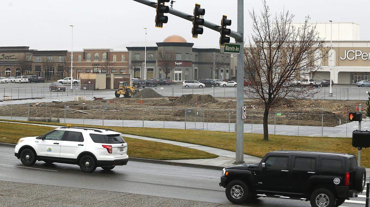 Constuction is underway for a new Starbucks, MOD Pizza and burger restaurant in the parking lot of Columbia Center mall in Kennewick.