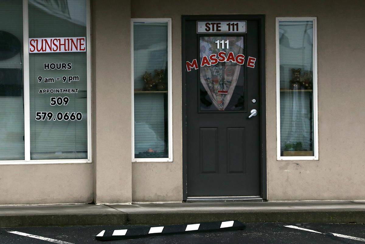 Sunshine Massage at 8390 Gage Blvd, Suite 111,is one of three businesses raided by the Kennewick Police Department for being an illegal massage parlor and engaged in prostitution services.