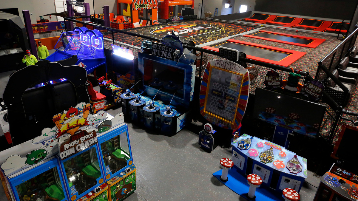 The 40,000 square-foot Quake Family Fun Center at 106904 E. Detrick PR in west Kennewick is a dinosaur-themed indoor park packed with trampolines, laser tag, video arcade, golf simulators, ninja course, bar, snack bar, toddler area and more.