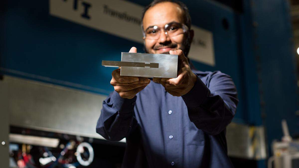 Researchers at Pacific Northwest National Laboratory have developed and successfully tested a novel process-called Friction Stir Dovetailing-that joins thick plates of aluminum to steel. The new process will be used to make lighter-weight military vehicles that are more agile and fuel efficient.