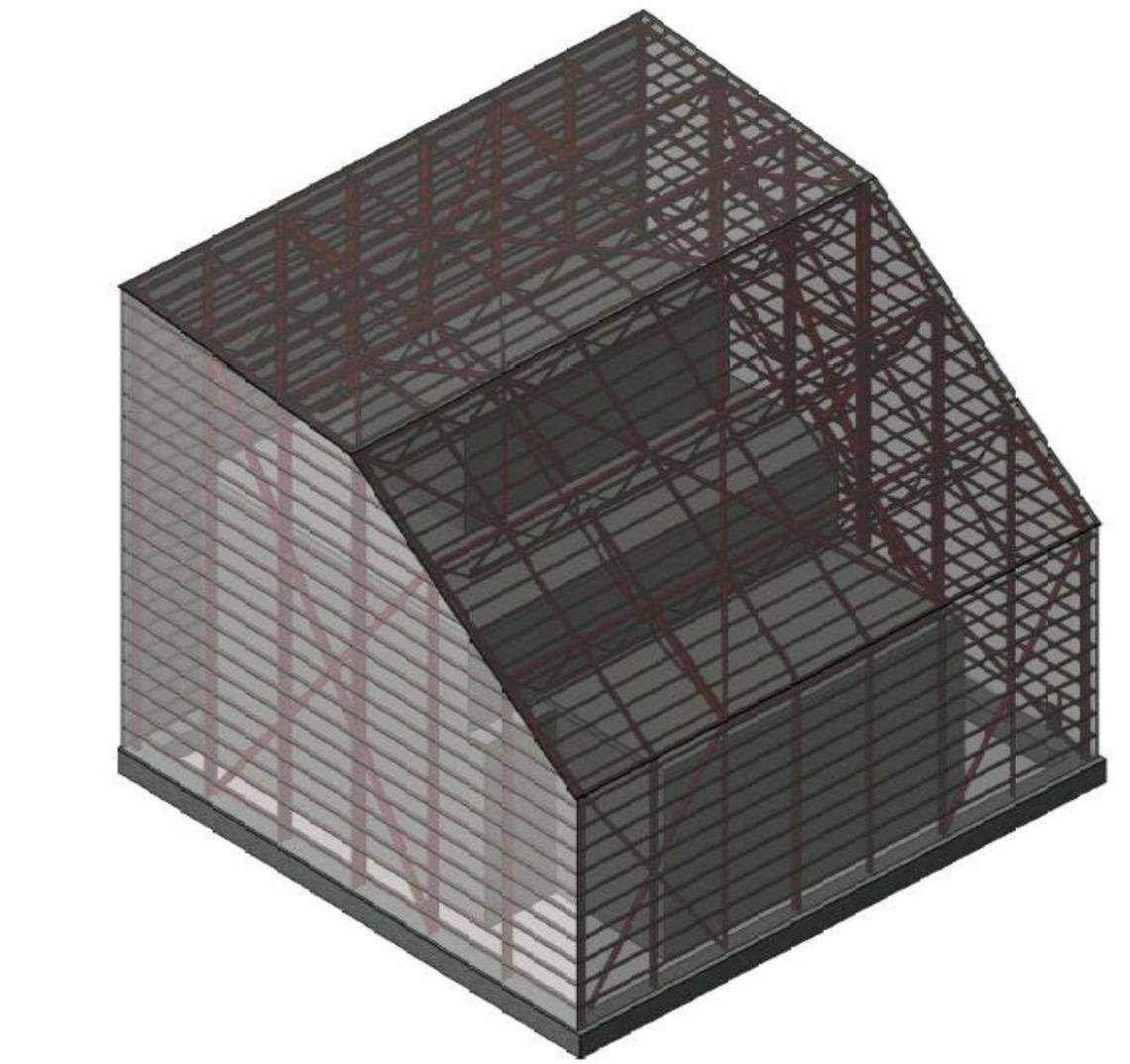 A drawing shows how a steel enclosure will be used to put the K East Reactor into storage while its radiation decays to more manageable levels.