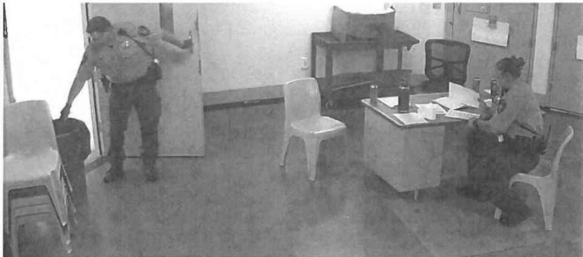The Franklin County sheriff said the deputy propped open a door for a high-risk segregation cell with a garbage can, a violation of safety rules.