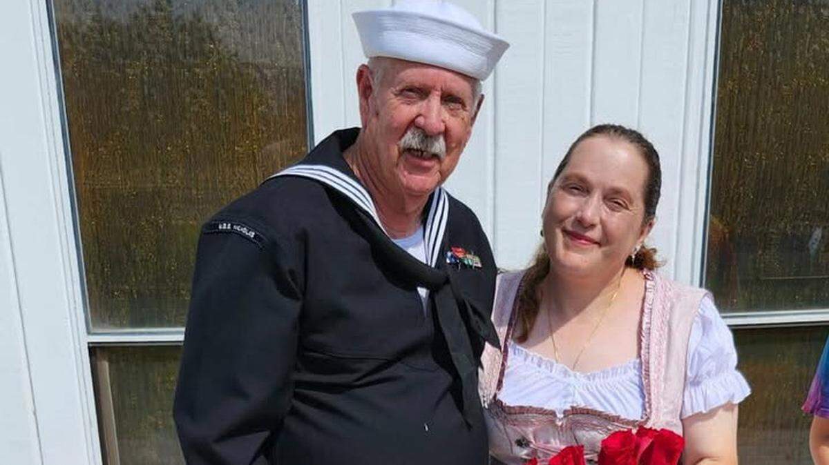 Perrie Robitaille in his U.S. Navy uniform.