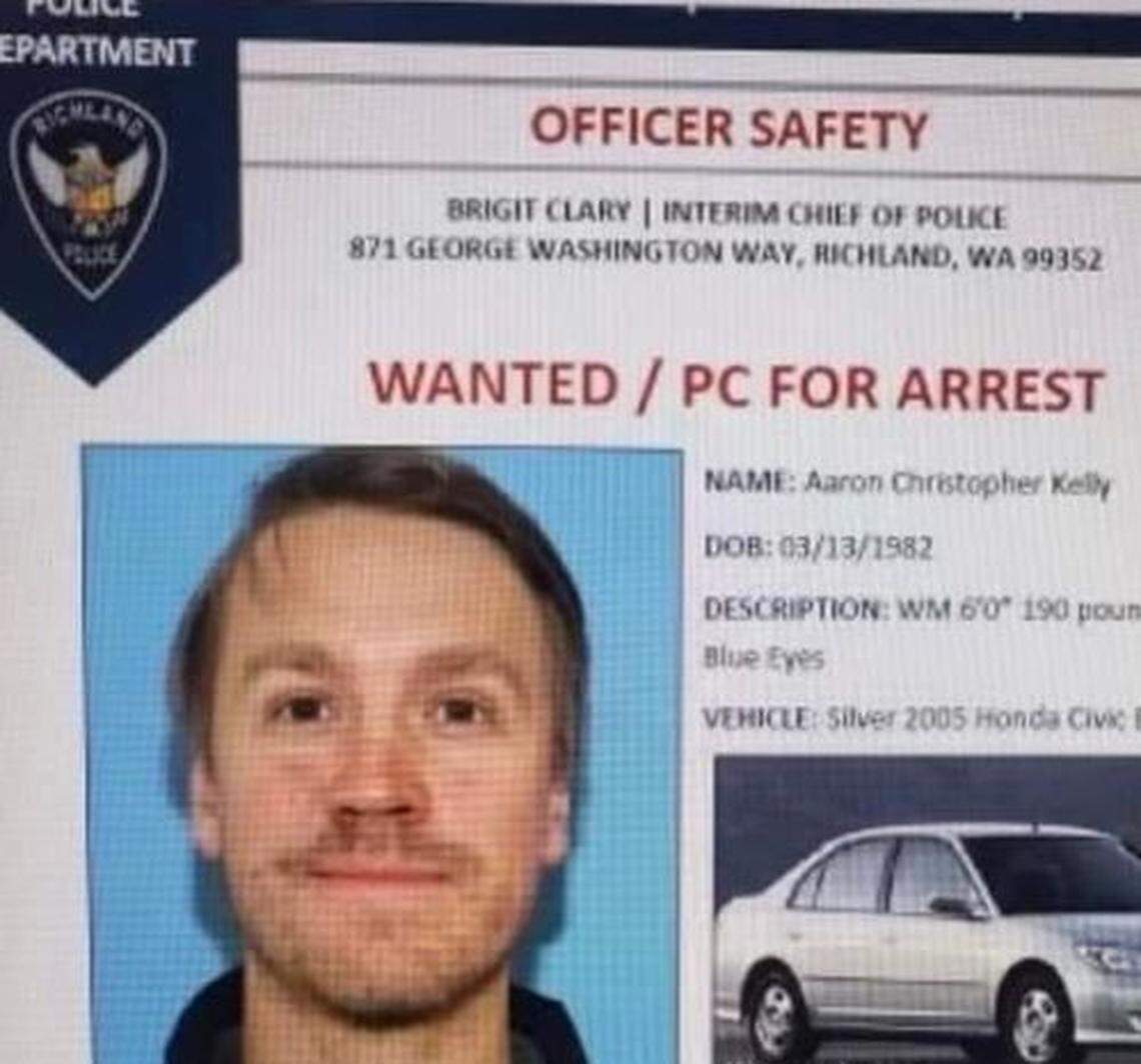 An officer safety poster was issued for Richland Fred Meyer shooting suspect Aaron C. Kelly.
