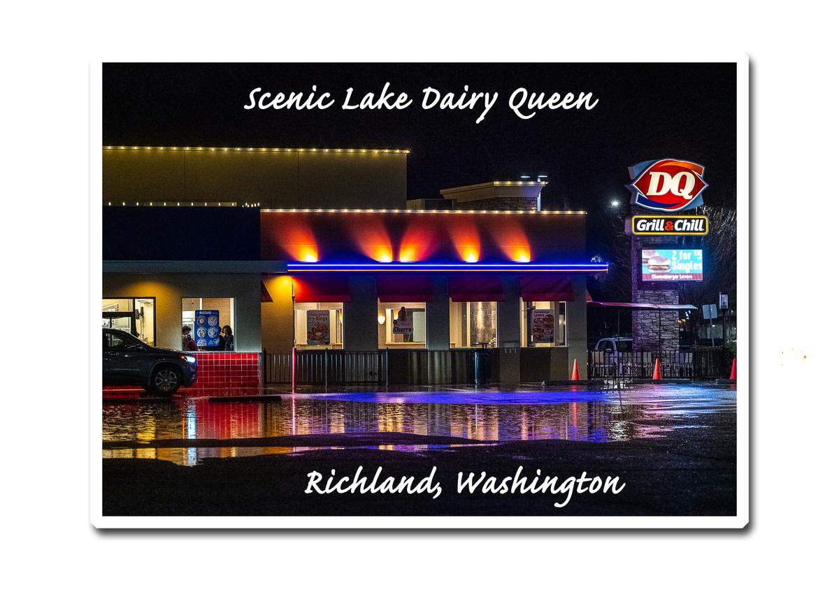 Scott Butner, a Richland photographer, made a tongue in cheek refrigerator magnet highlighting “Scenic Lake Dairy Queen” in Richland. It’s his most popular magnet, he said.