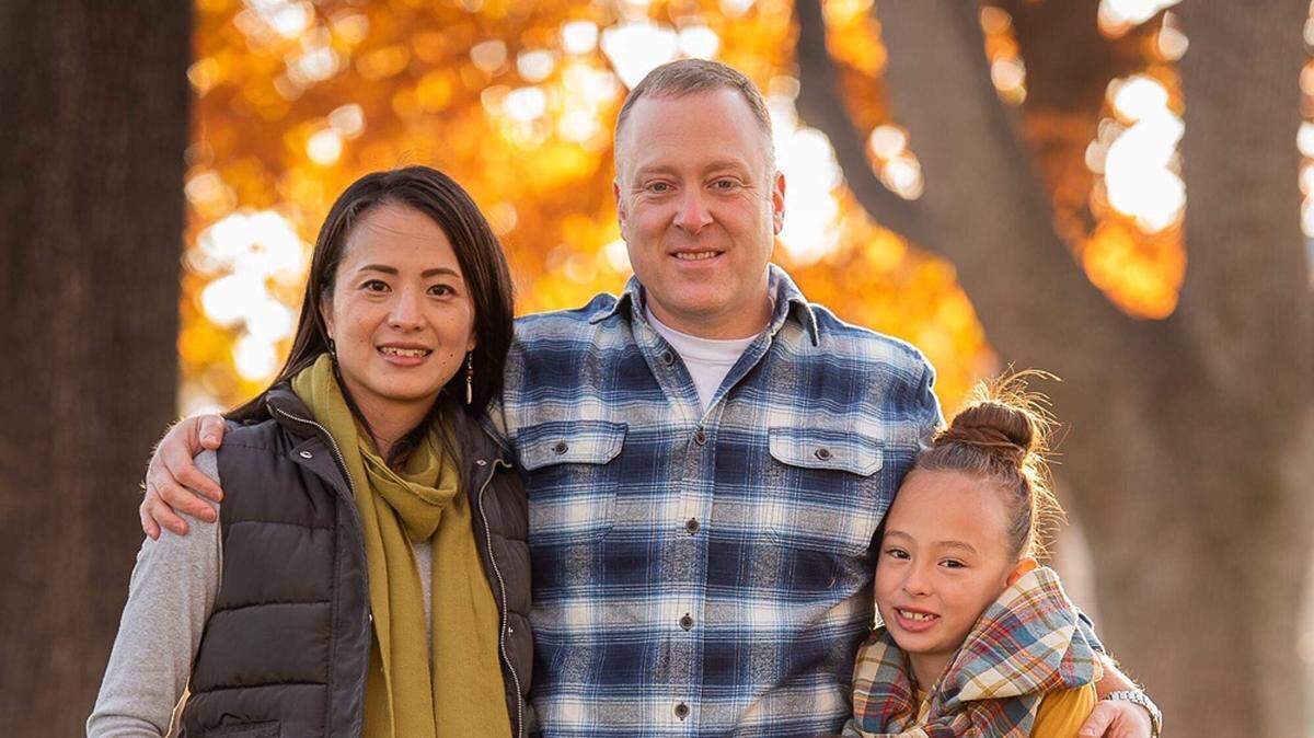 Jay Clough stands with his family. The West Richland man plans to run for Richland School Board