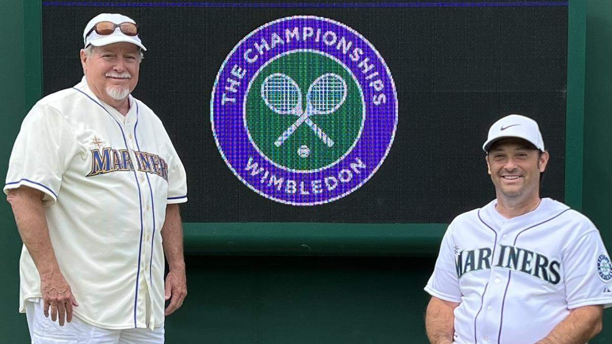Walla Walla High grad David Wagner, right, and his father pose a photo at Wimbledon.