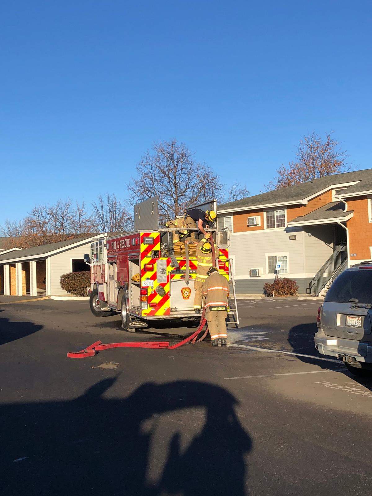 Kennewick firefighters were called to the Heatherstone Apartments after a resident smelled a burning odor.