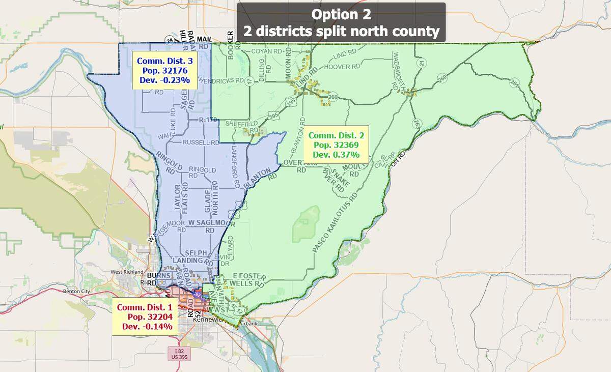 Option 2 for redistricting of Franklin County commissioner districts.